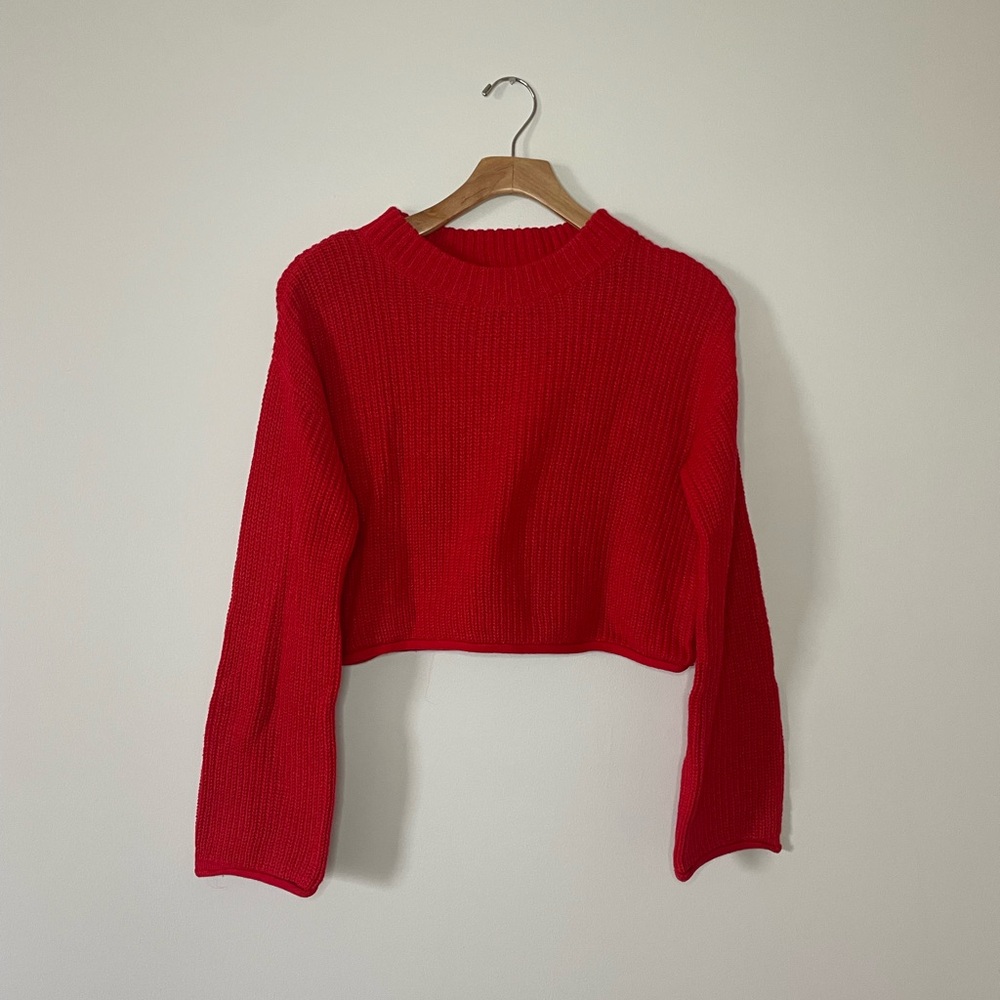 Wild Fable cropped red sweater